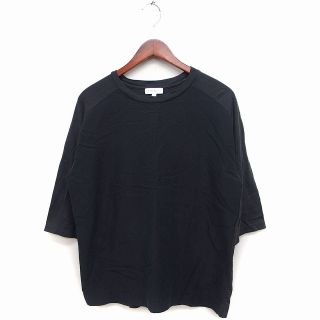 ビューティアンドユースユナイテッドアローズ(BEAUTY&YOUTH UNITED ARROWS)のB&Y ユナイテッドアローズ Tシャツ カットソー 五分袖 クルーネック 黒(Tシャツ/カットソー(半袖/袖なし))