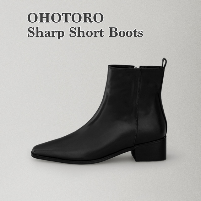 OHOTORO Sharp Short Boots 黒 23.5cm