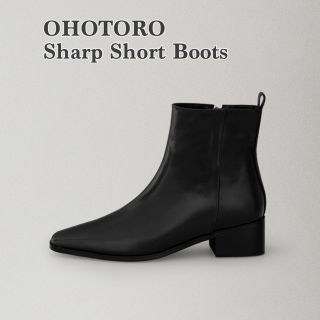 オオトロ(OHOTORO)のOHOTORO Sharp Short Boots 黒 23.5cm(ブーツ)