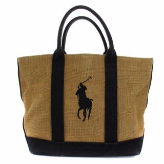 ラルフローレン(Ralph Lauren)のラルフローレン トートバッグ ハンドバッグ カゴバッグ ビッグポニー 茶 黒(トートバッグ)