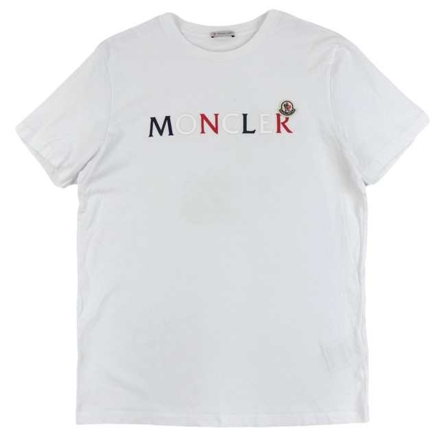 モンクレール 21SS ロゴ 半袖Ｔシャツ メンズ 白 L 国内正規 ワッペン カットソー MONCLER