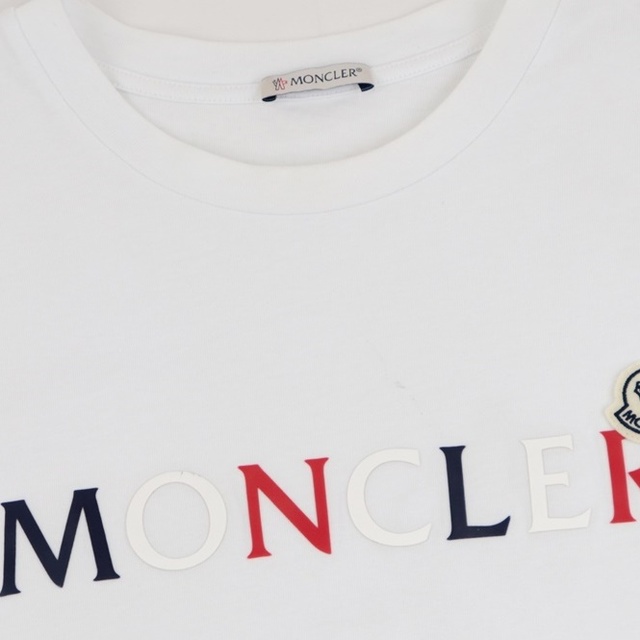 モンクレール 21SS ロゴ 半袖Ｔシャツ メンズ 白 L 国内正規 ワッペン