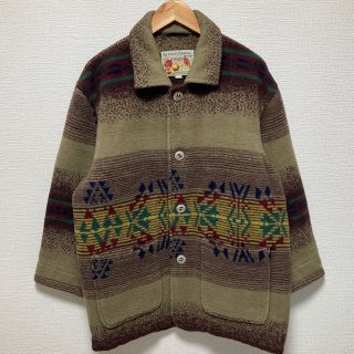 【vintage】超 ルーズ ワークジャケット カバーオール 企業ロゴ グレー