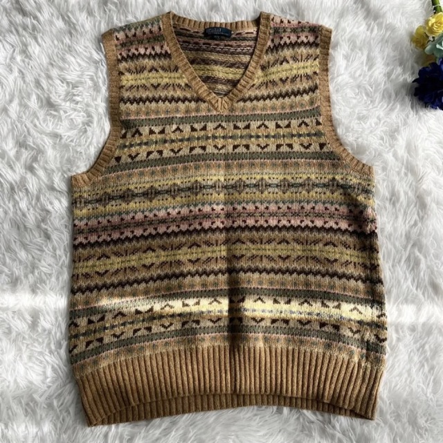 Polo ポロラルフローレン カシミアシルク混 ニットベスト フェアアイル