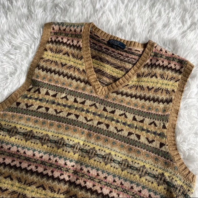 POLO by Ralph Lauren フェアアイル柄 ベスト カシミヤ混 ネット卸売り