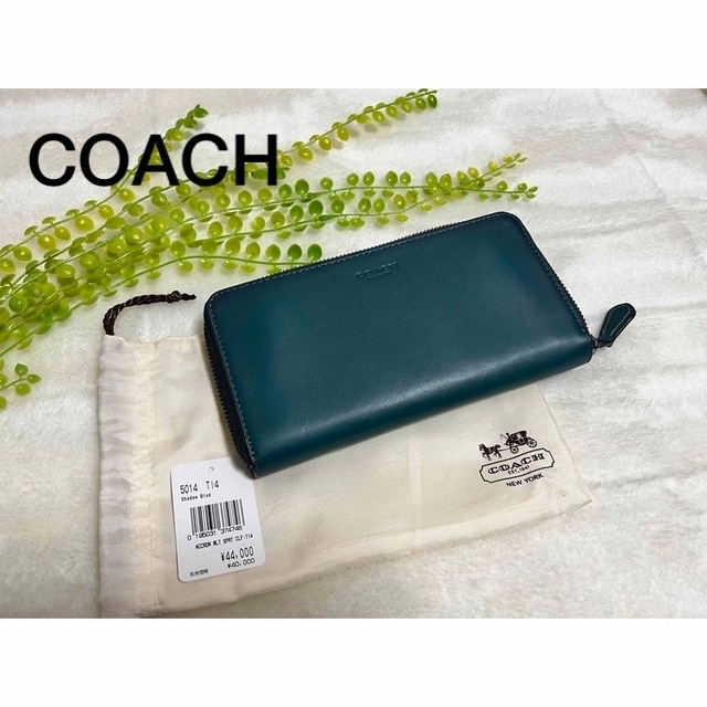 COACHコーチアコーディオン ウォレット長財布5014T14 シャドーグリーン