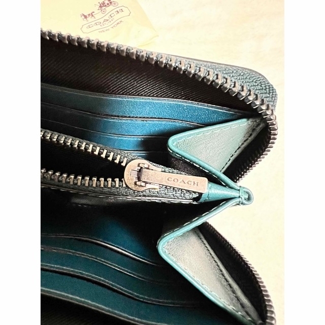 COACHコーチアコーディオン ウォレット長財布5014T14 シャドーグリーン-