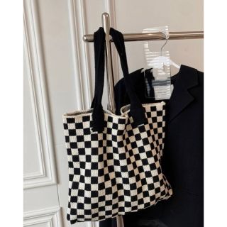 ザラ(ZARA)のチェック柄　トートバッグ&ブラウス(トートバッグ)