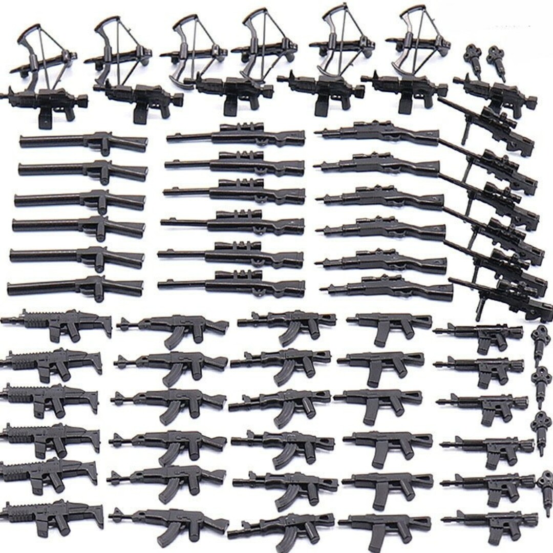 黒 60個 レゴ 武器 LEGO 互換 銃 ライフル おもちゃ ミリタリー エンタメ/ホビーのミリタリー(その他)の商品写真