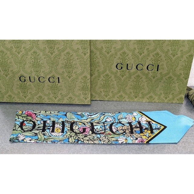 新品 希少 ヒグチユウコ GUCCI ボウタイ スカーフ シルク 猫 コラボ