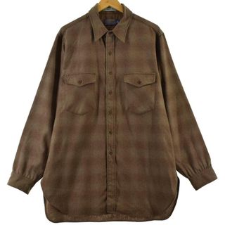 ペンドルトン(PENDLETON)の古着 70~80年代 ペンドルトン PENDLETON Outdoors Man チェック柄 ウールシャツ USA製 メンズXXL /eaa308267(シャツ)