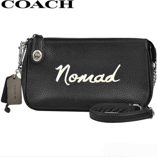 COACH コーチ ノマド クロスボディーペブルレザーショルダーバッグ65024