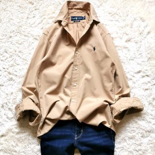 ラルフローレン(Ralph Lauren)のラルフローレン　長袖シャツ　コットンシャツ　ベージュ　ポニー刺繍(シャツ/ブラウス(長袖/七分))