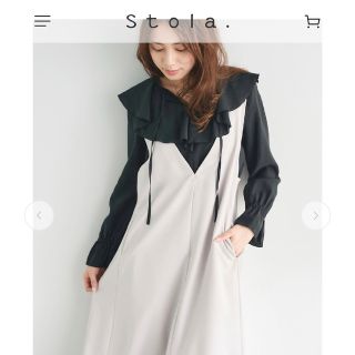 ストラ(Stola.)のストラ★未使用新品タグ付き★ビッグカラーブラウス★ブラック38サイズ★Stola(シャツ/ブラウス(長袖/七分))