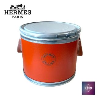 エルメス(Hermes)のエルメス ボックス ドラム缶 馬具入れ シルバー金具 オレンジ インテリア(その他)