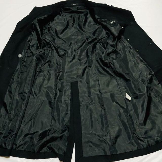 COMME CA ISM(コムサイズム)のウール100%　トレンチコート　ベルト付き　ブラック　Ｍサイズ　匿名配送　就活 レディースのジャケット/アウター(トレンチコート)の商品写真