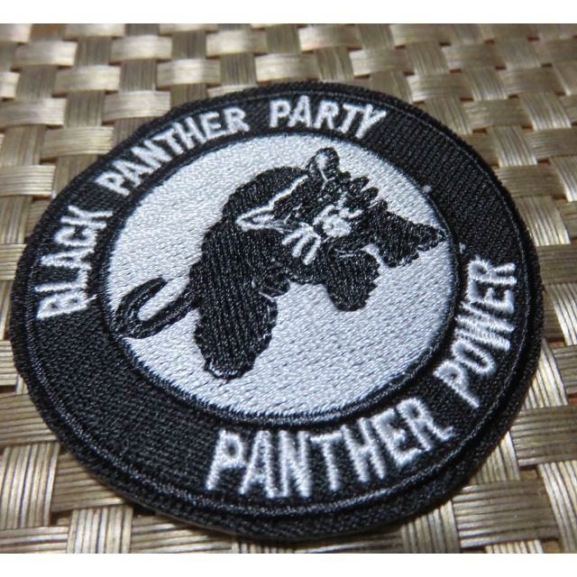 小円型□黒豹党□ブラックパンサー党BlackPantherParty刺繍 小円型□黒豹党□ブラックパンサー党BlackPantherParty刺繍