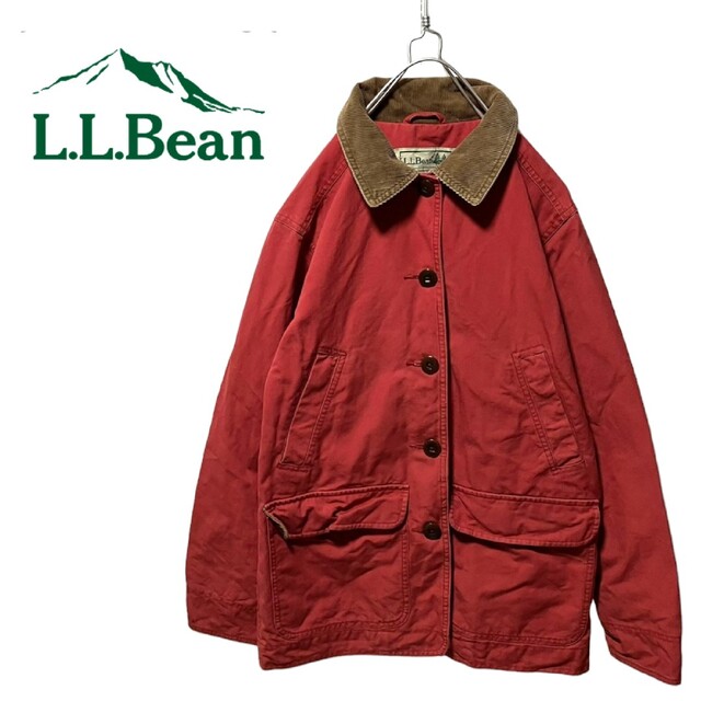 L.L.Bean 裏地チェック柄　コーデュロイ襟　ハンティングジャケット