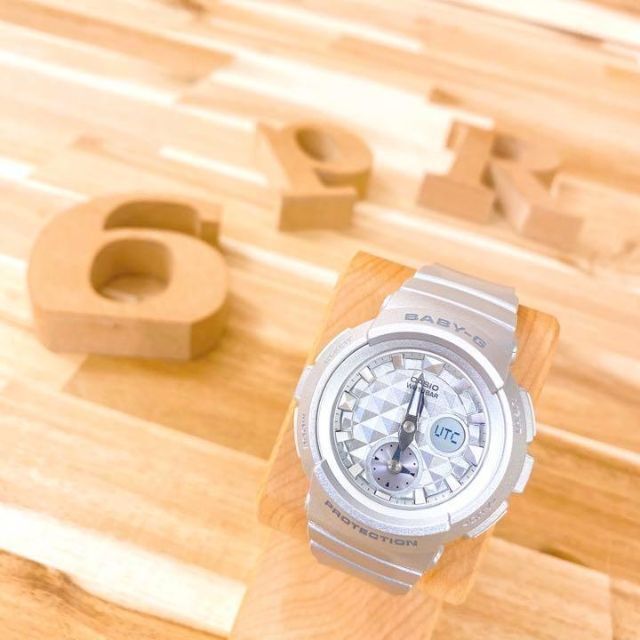 未使用【カシオ】CASIOベビージー腕時計BGA-195 スタッズ ダイヤル 銀