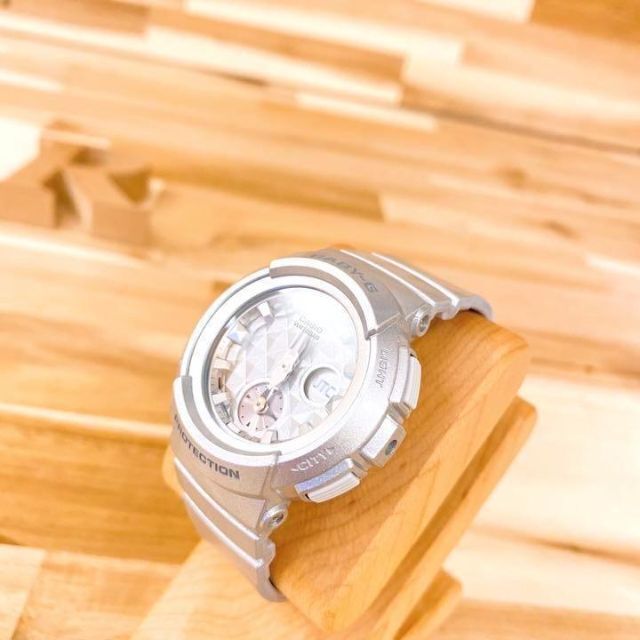 未使用【カシオ】CASIOベビージー腕時計BGA-195 スタッズ ダイヤル 銀