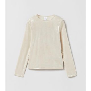 ザラ(ZARA)の◆新品未使用◆ カットアウトディテールシャイニーTシャツ(Tシャツ/カットソー)