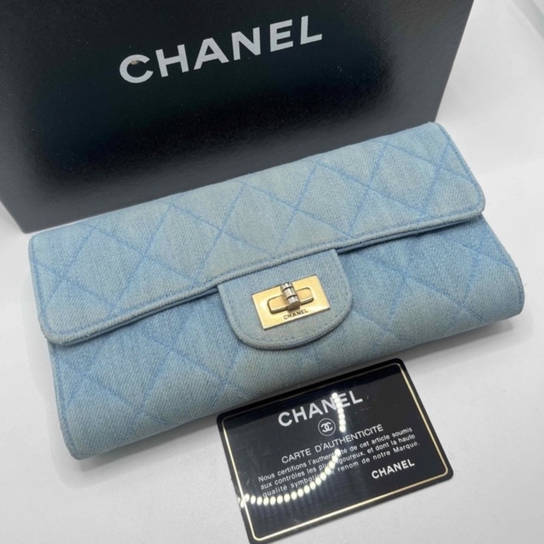 CHANEL シャネル デニム マトラッセ 長財布