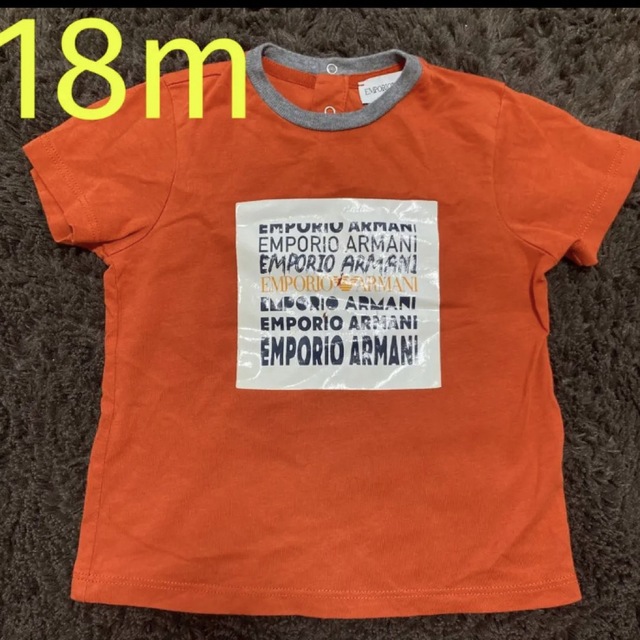 ARMANI JUNIOR(アルマーニ ジュニア)のアルマーニ プリントオレンジTシャツ 18m キッズ/ベビー/マタニティのベビー服(~85cm)(Ｔシャツ)の商品写真