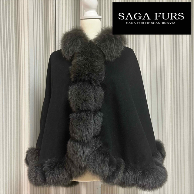 Saga furs カシミヤ ポンチョ 毛皮 www.mediacommerce.ec