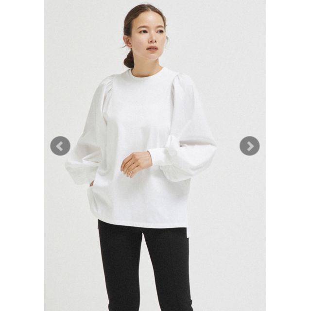 トップス(値下げ)yori ボリュームスリーブカットソー 白 - カットソー トップス(値下げ)yori ボリュームスリーブカットソー 白 - カットソー