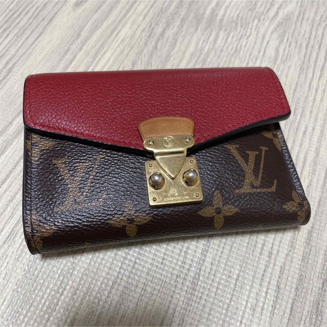 Louis Vuitton ルイヴィトン パラス コンパクト モノグラム 赤 革