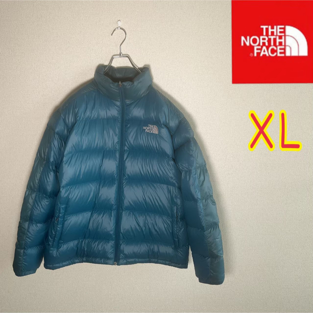ノースフェイス　ダウンジャケット　くすみブルー　700フィル　メンズXL | フリマアプリ ラクマ