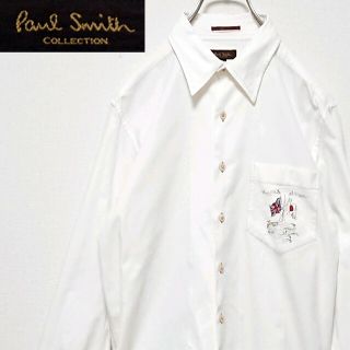 ポールスミスコレクション(Paul Smith COLLECTION)のポールスミス コレクション ポケット 柄 ホワイト 長袖 シャツ(シャツ)