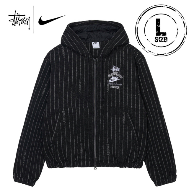 STÜSSY & NIKE STRIPE WOOL JACKET  Lサイズ