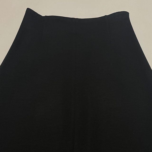 美品 ebure ウール フレア ロング ヘム スカート ブラック