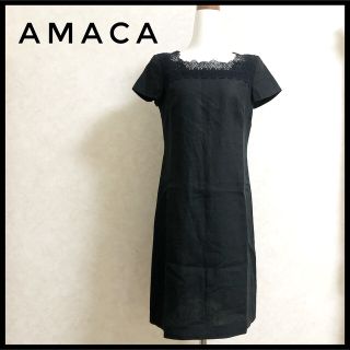 アマカ(AMACA)の美品　AMACA ワンピース　38 アマカ　上品　レース　サマーワンピース(ひざ丈ワンピース)