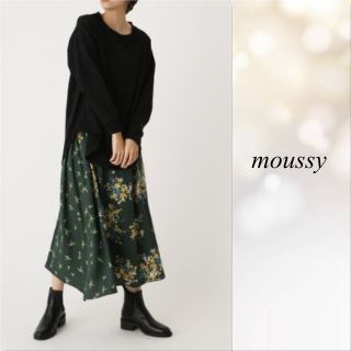 アズールバイマウジー(AZUL by moussy)の【MOUSSYマウジー】新品未使用タグ付き☆フラワーアシンメトリースカート(ひざ丈スカート)