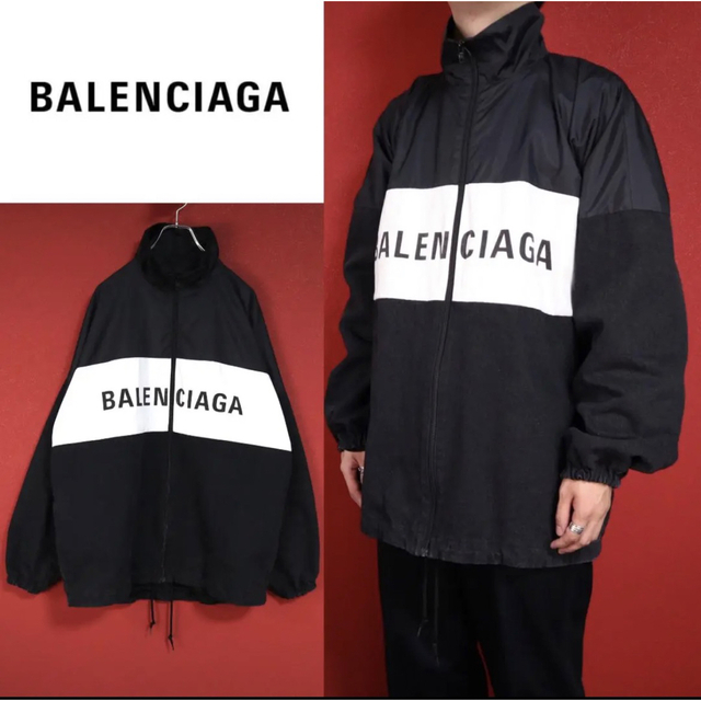 Balenciaga - 【極美品/希少】BALENCIAGA デニム切替ポプリンシャツトラックジャケット