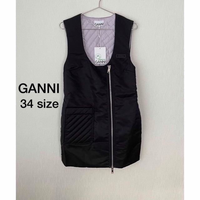 新品】GANNI ガニー キルティング ワンピース 34 【送料無料/新品