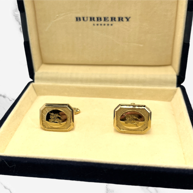 国内正規品 BURBERRY LONDON カフス 騎士 ゴールド ホースロゴ