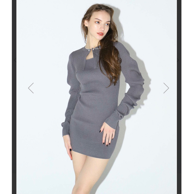 Bubbles(バブルス)のmelt the lady curve arm onepiece gray レディースのワンピース(ミニワンピース)の商品写真