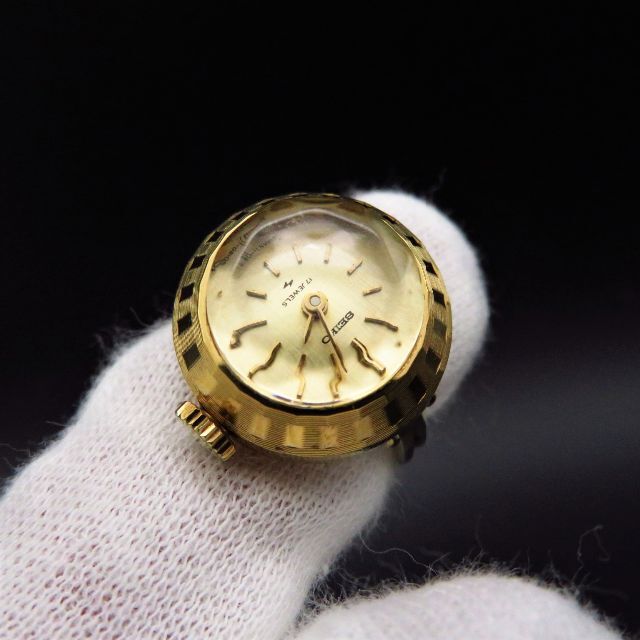 SEIKO 手巻きリングウォッチ 指輪時計 カットガラス ヴィンテージ - 腕時計