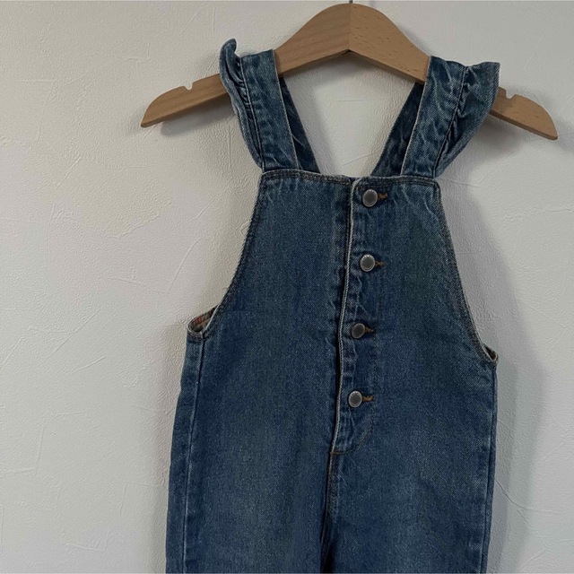 ZARA(ザラ)のZARA / フリルデニム サロペット キッズ/ベビー/マタニティのベビー服(~85cm)(パンツ)の商品写真