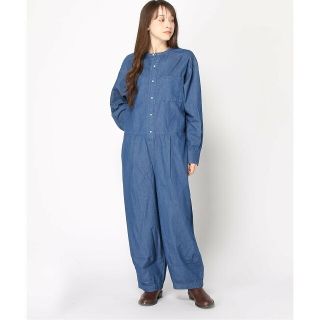 【インディゴブルー】【M】O0696 シャツオールインワン