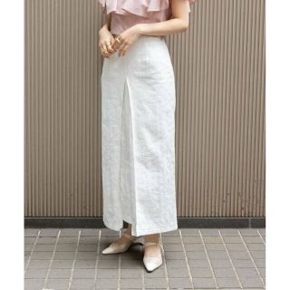 ランダ(RANDA)の【WHITE】フェイクスリットロングデニムスカート(ロングスカート)