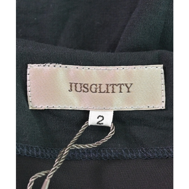 JUSGLITTY(ジャスグリッティー)のJUSGLITTY ジャスグリッティ カジュアルシャツ 2(M位) 黒 【古着】【中古】 レディースのトップス(シャツ/ブラウス(長袖/七分))の商品写真