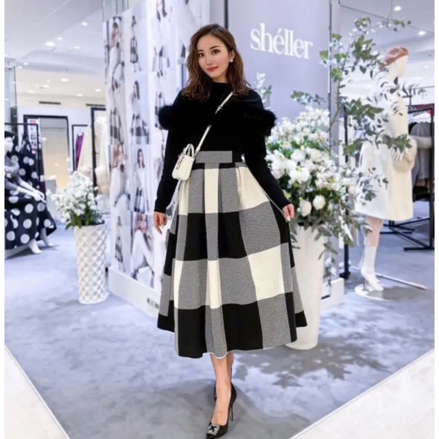 Sheller ギンガムチェックロングスカート-
