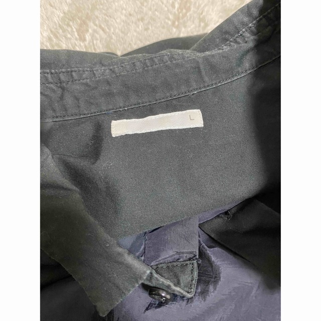 GU(ジーユー)のブラック 長袖 デザイン切り替えシャツ Lサイズ カラー···ブラック  メンズのトップス(シャツ)の商品写真