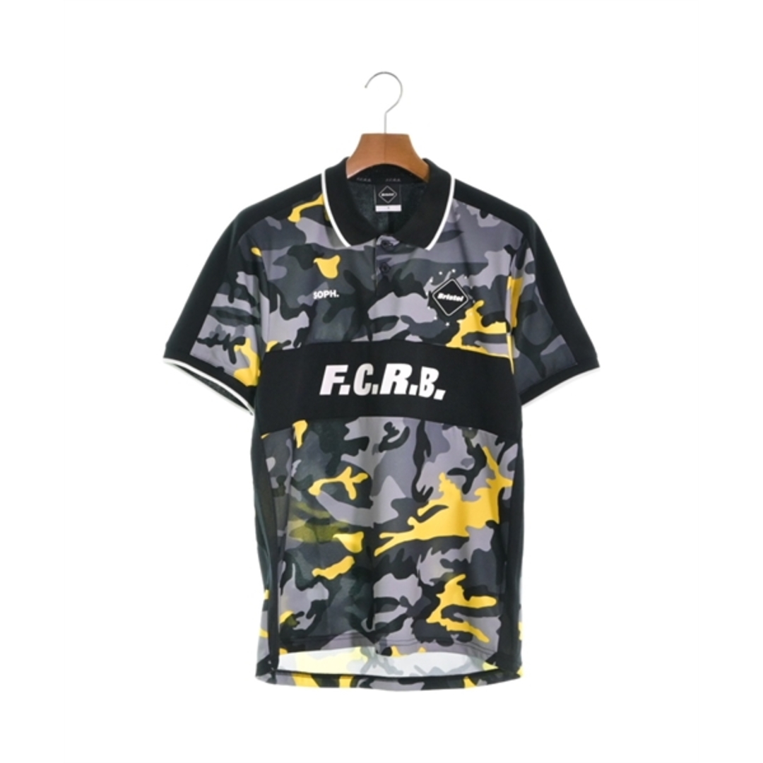 F.C.R.B エフシーアールビー ポロシャツ S 黒xグレーx黄迷彩