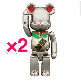 メディコムトイ(MEDICOM TOY)の超合金 BE@RBRICK 招き猫 銀メッキ弐　　2体(その他)