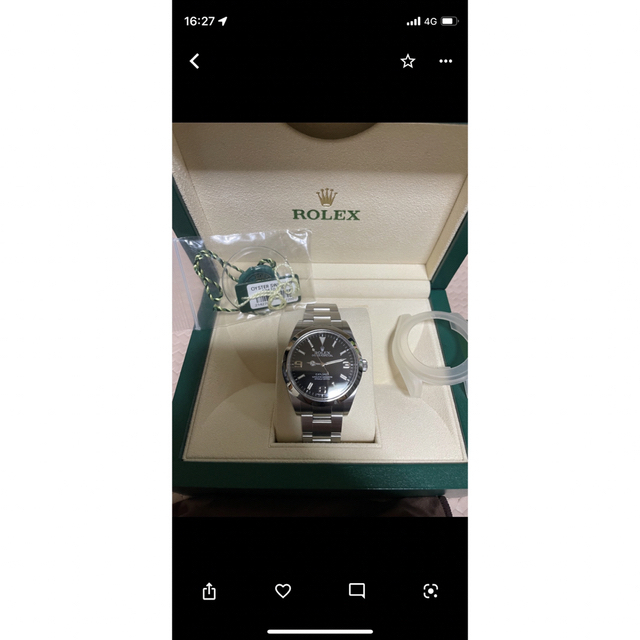 【スーパーセール】 ROLEX - ロレックスエクスプローラー1 214270 ブラックアウト鏡面バックル 腕時計(アナログ)